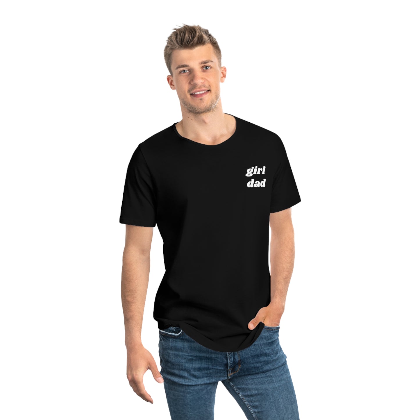 Girl Dad Men's Jersey Curved Hem Tee