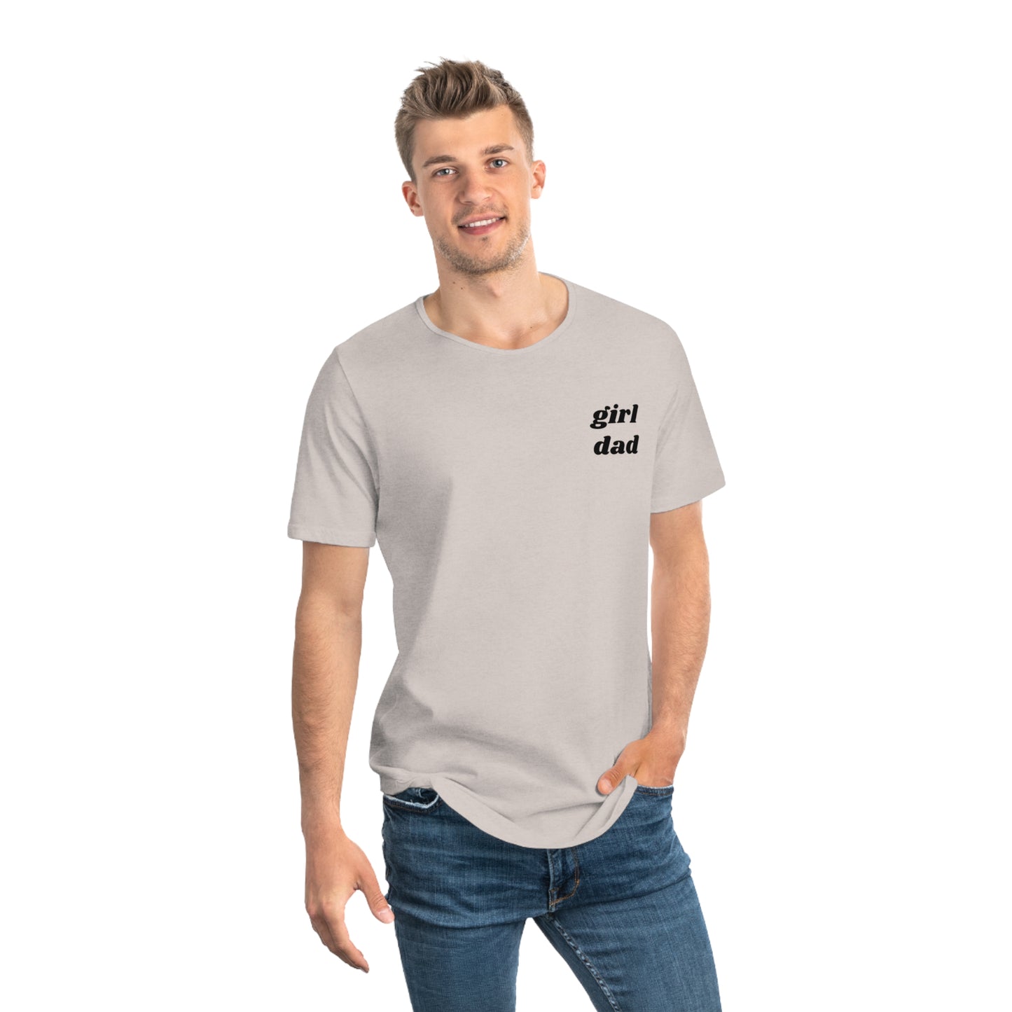 Girl Dad Men's Jersey Curved Hem Tee