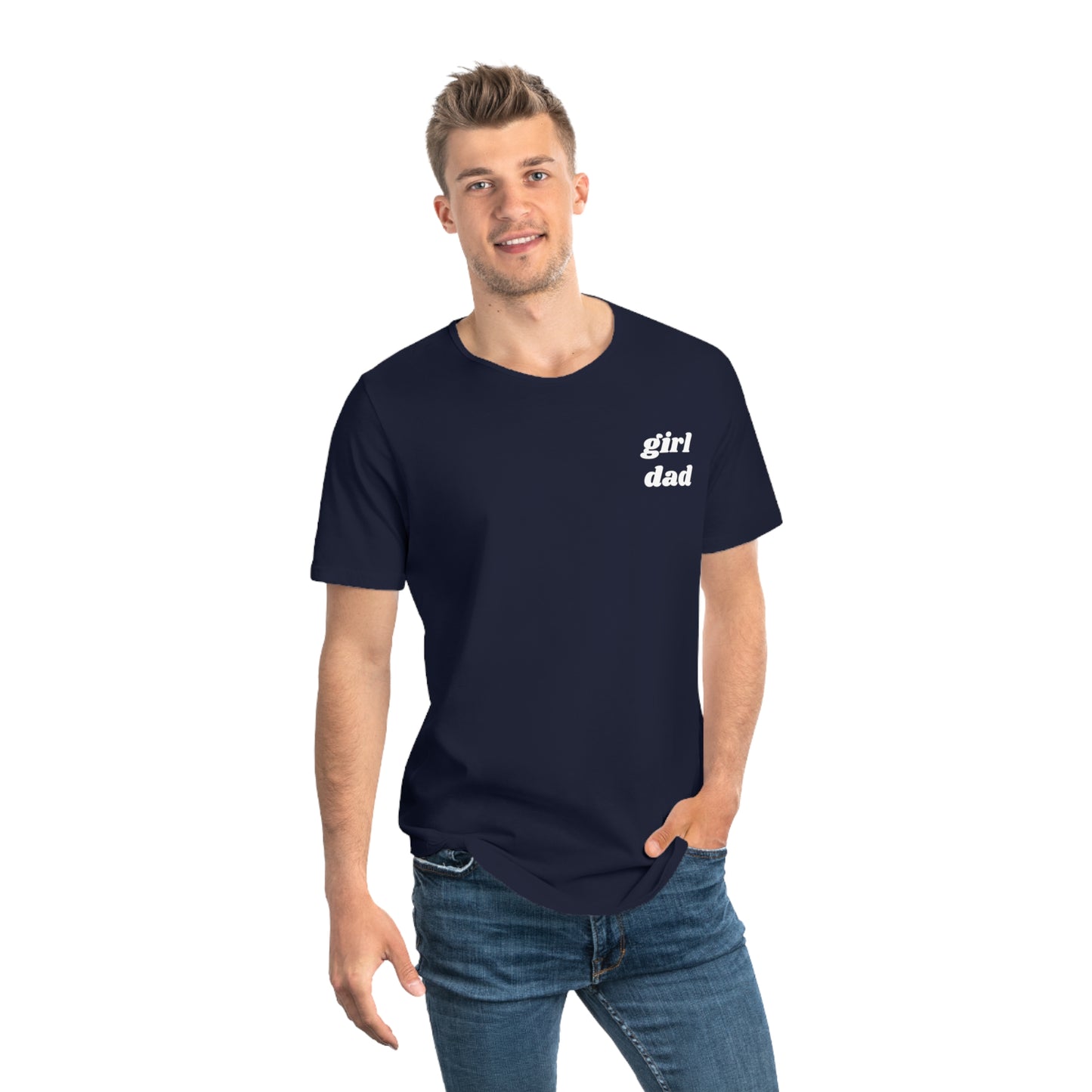 Girl Dad Men's Jersey Curved Hem Tee