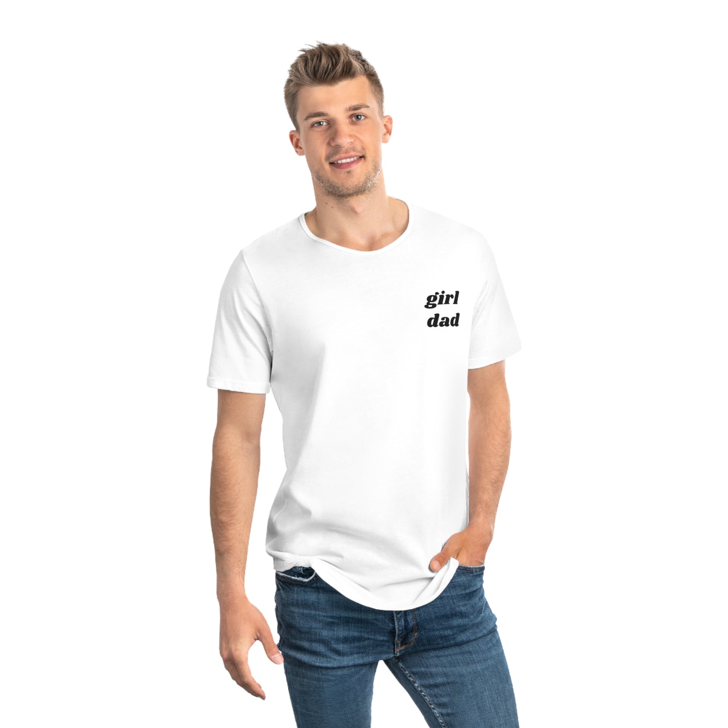 Girl Dad Men's Jersey Curved Hem Tee