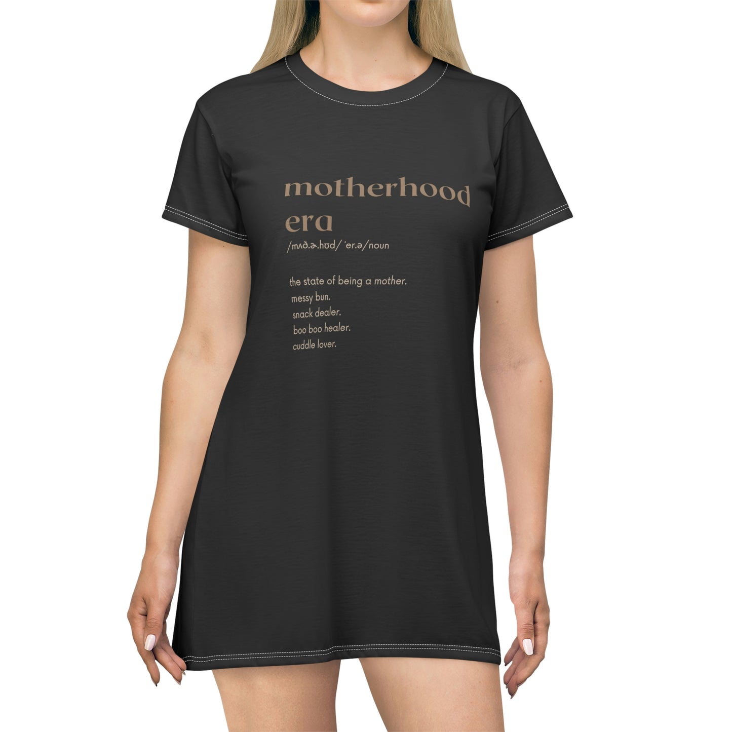Motherhood Era T-Shirt Dress (AOP)