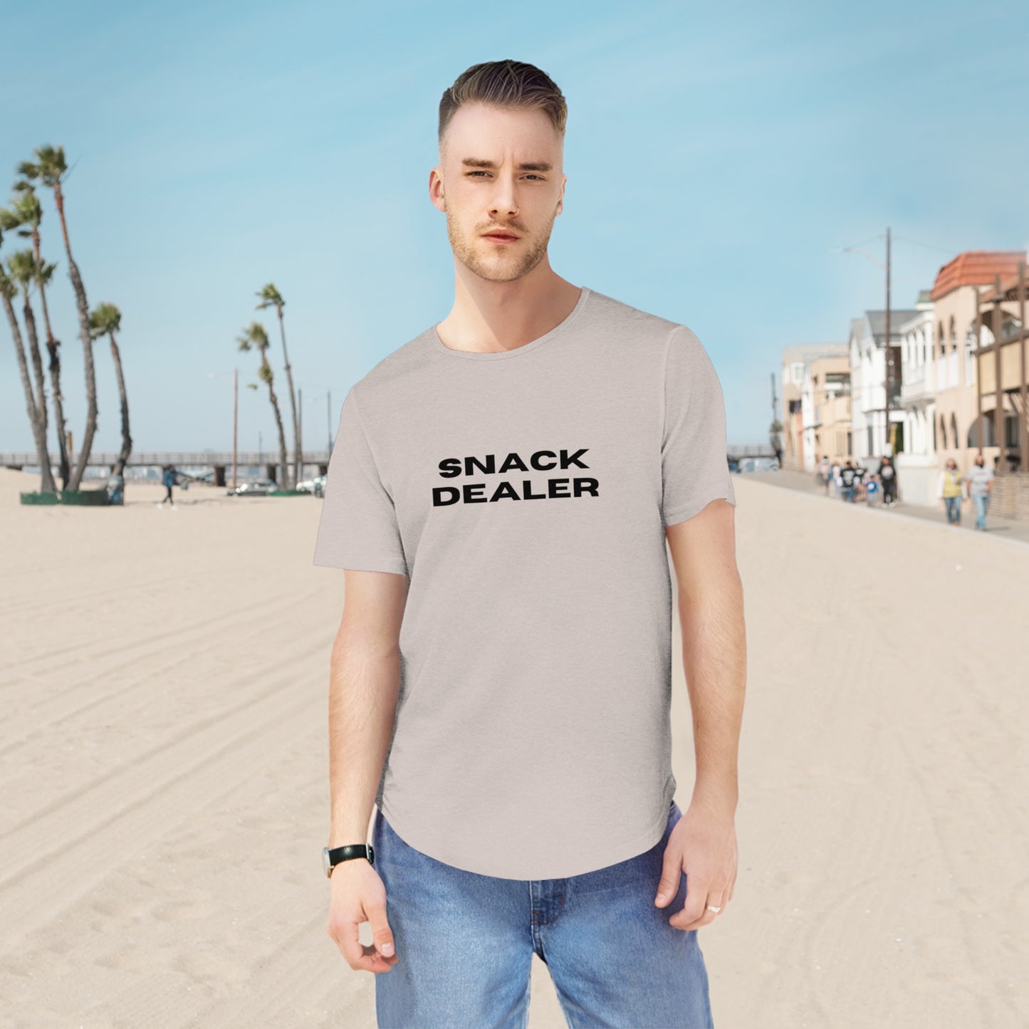 Snack Dealer Men's Jersey Curved Hem Tee