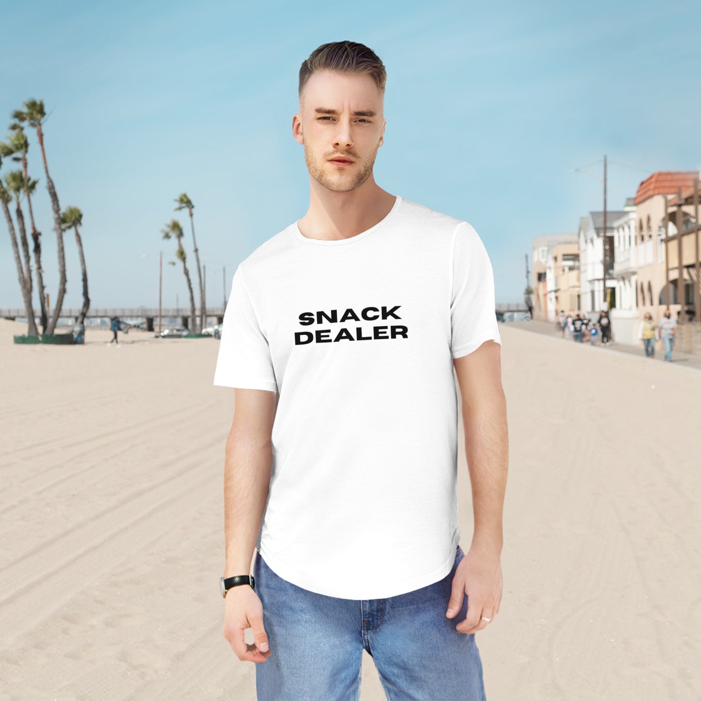 Snack Dealer Men's Jersey Curved Hem Tee