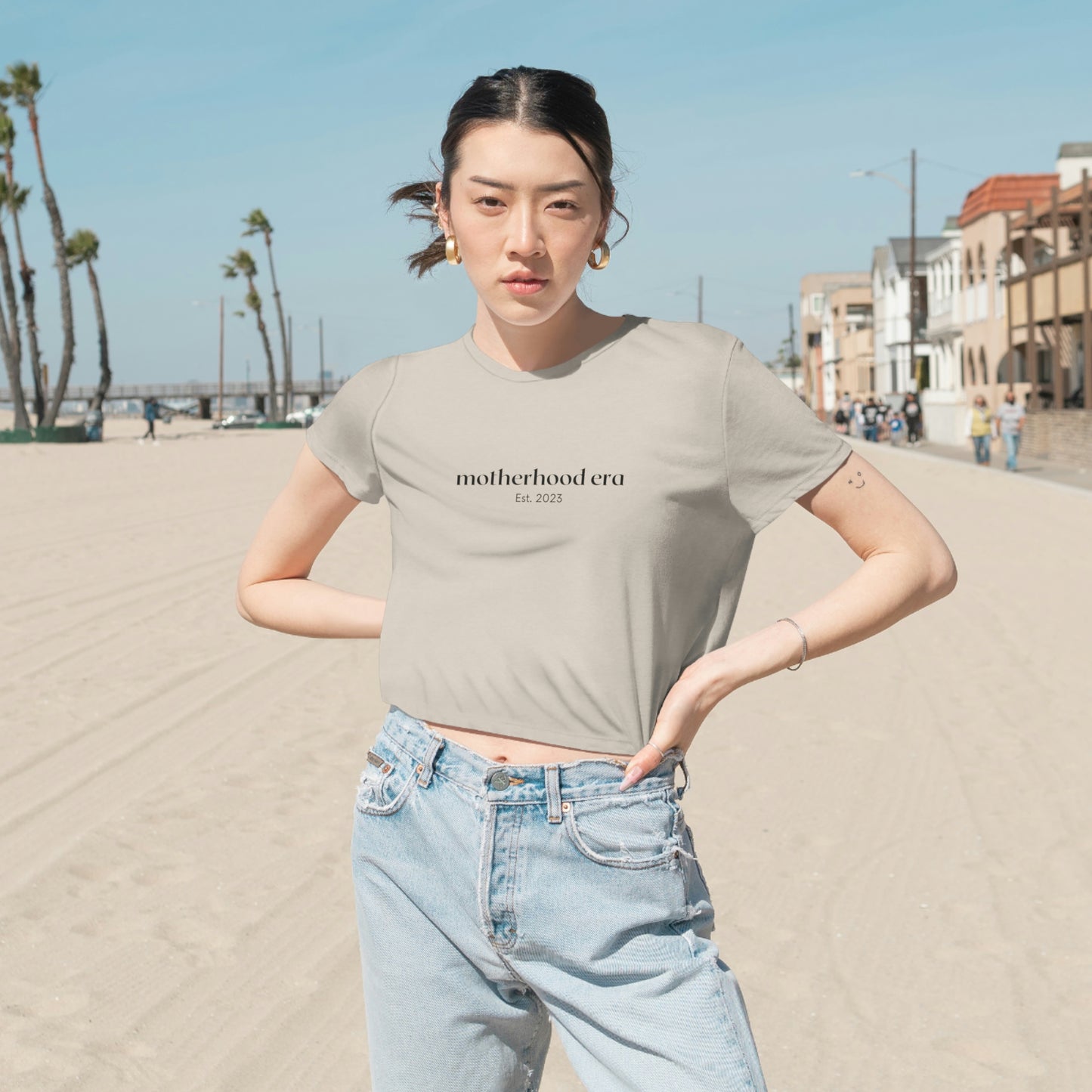 Est. 2023 Motherhood Era Cropped Tee