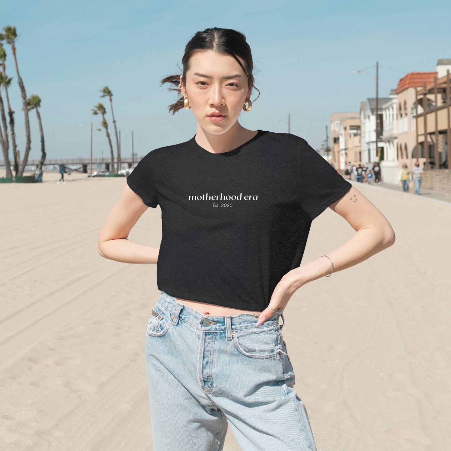 Est. 2020 Motherhood Era Cropped Tee