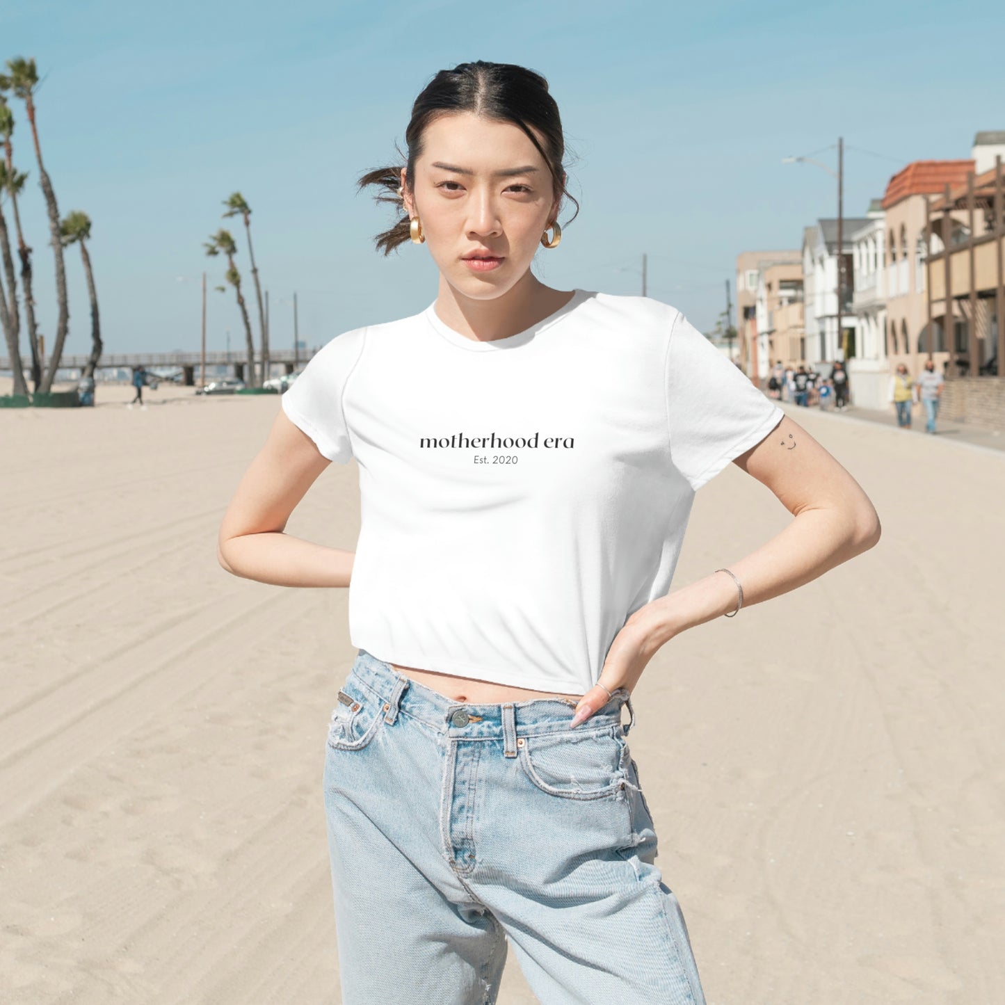 Est. 2020 Motherhood Era Cropped Tee