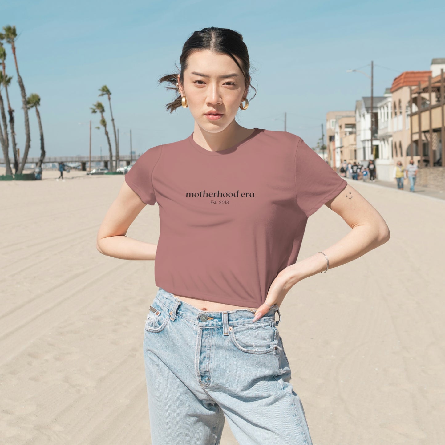 Est. 2018 Motherhood Era Cropped Tee